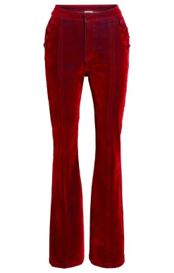 Cinq à Sept Flocked Denim Suzette Pant Pomegranate