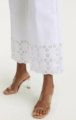 Cinq à Sept Floral Eyelet Amelia Pant White