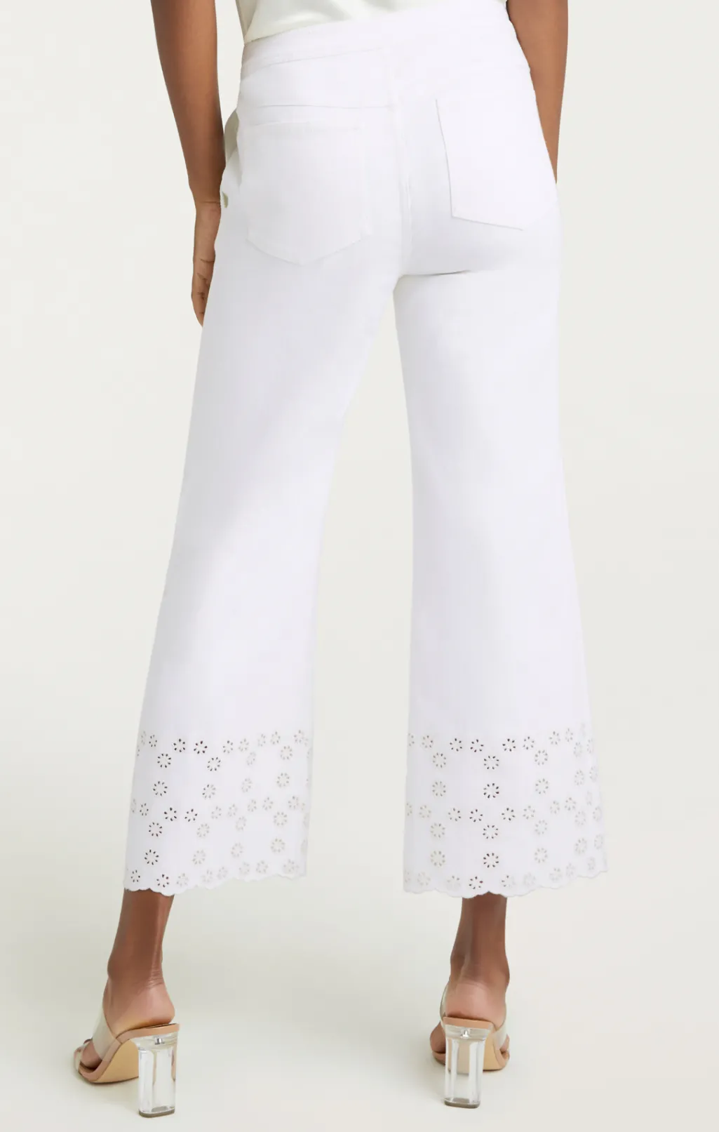 Cinq à Sept Floral Eyelet Amelia Pant White