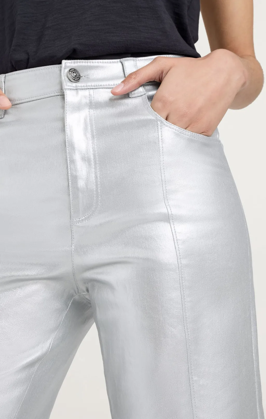 Cinq à Sept Foiled Francine Pant Silver Sale