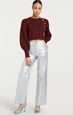 Cinq à Sept Foiled Francine Pant Silver Sale