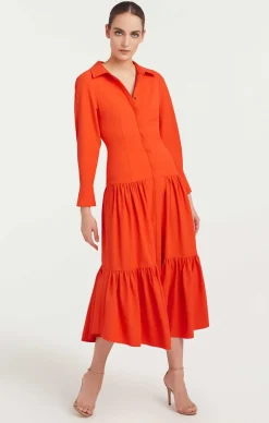 Cinq à Sept Foy Dress Lava Hot
