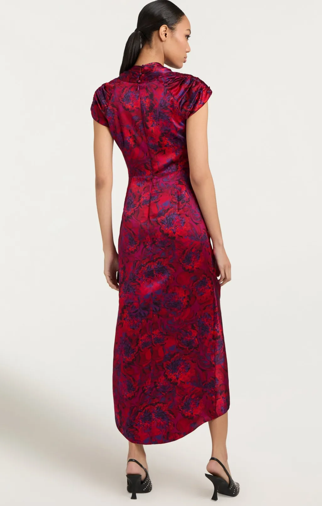 Cinq à Sept Gail Dress MarbledPeoniesDarkRedMulti Online