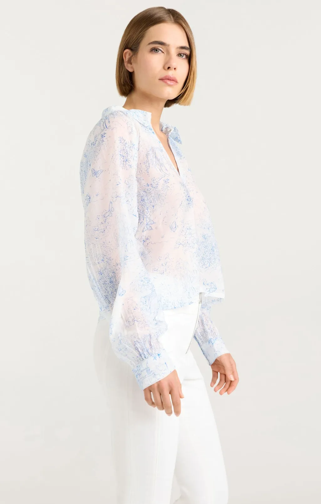 Cinq à Sept Garden Toile Mila Top White/Blue Outlet