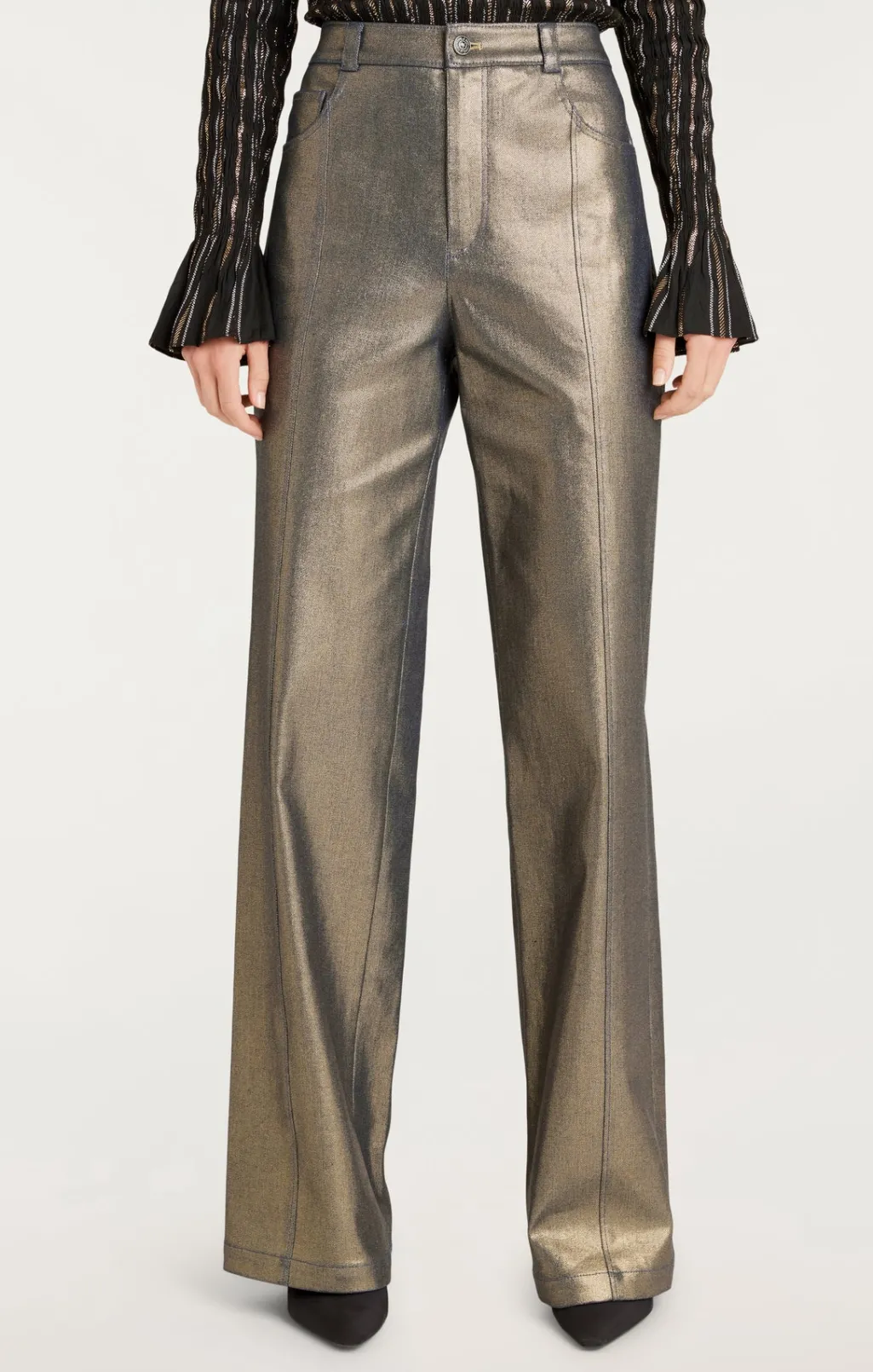 Cinq à Sept Coated Francine Pant Gold