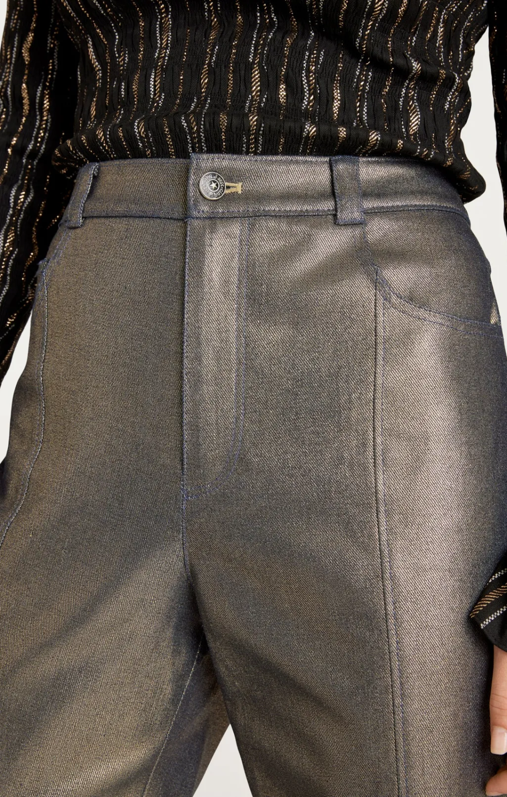 Cinq à Sept Coated Francine Pant Gold