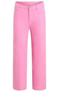 Cinq à Sept Heart Embroidery Cropped Verona Pant Flamingo Online