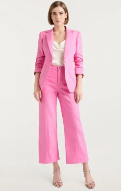 Cinq à Sept Heart Embroidery Cropped Verona Pant Flamingo Online