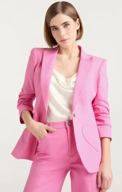Cinq à Sept Heart Embroidery Louisa Blazer Flamingo Online