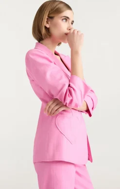 Cinq à Sept Heart Embroidery Louisa Blazer Flamingo Online