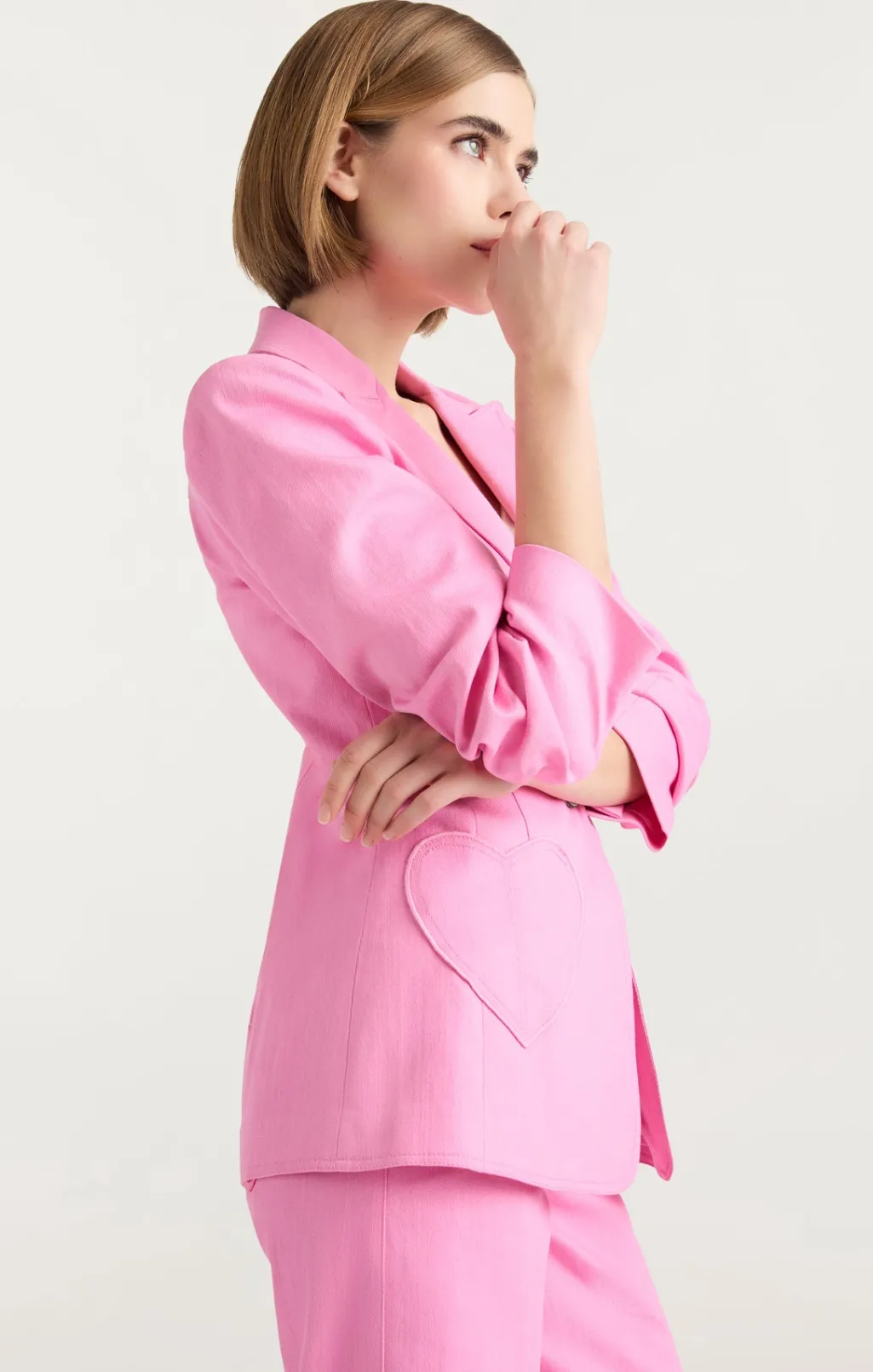 Cinq à Sept Heart Embroidery Louisa Blazer Flamingo Online
