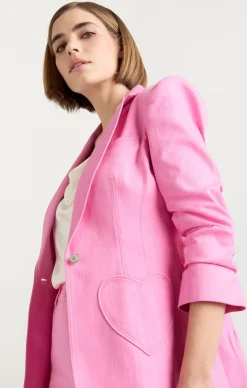 Cinq à Sept Heart Embroidery Louisa Blazer Flamingo Online