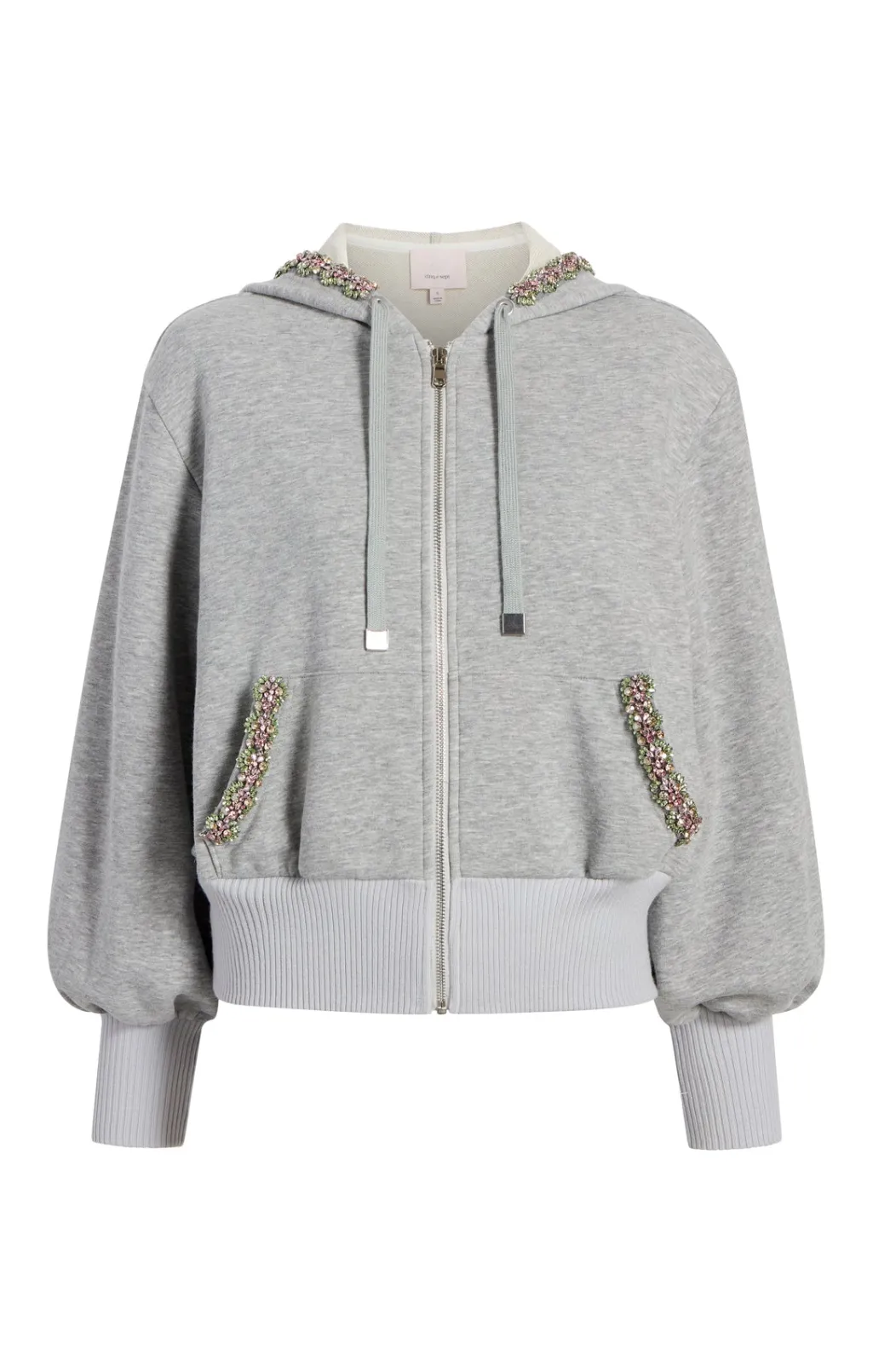 Cinq à Sept Heather Maddie Zip Up Sweatshirt HeatherGrey/multi Sale