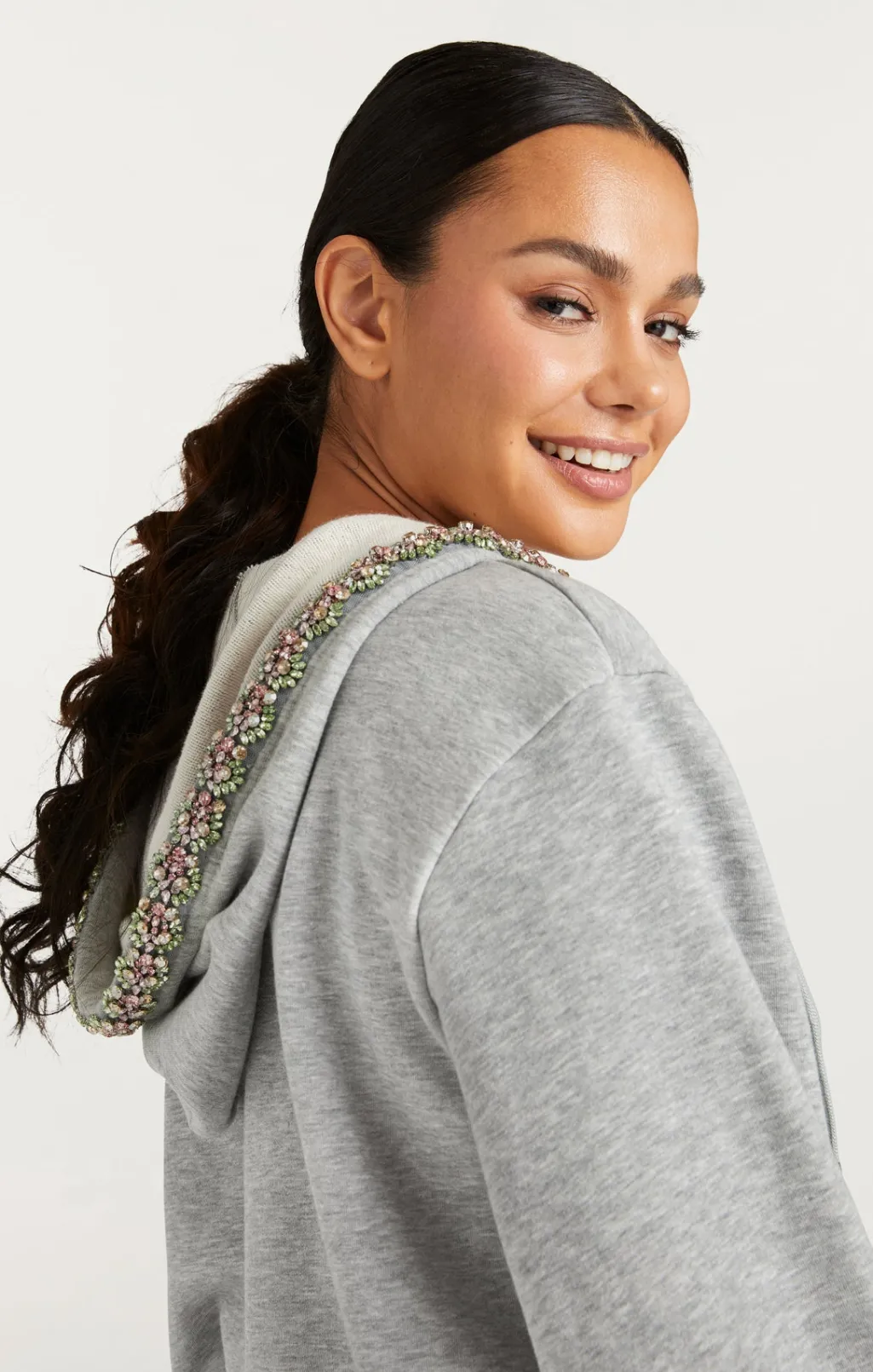 Cinq à Sept Heather Maddie Zip Up Sweatshirt HeatherGrey/multi Sale