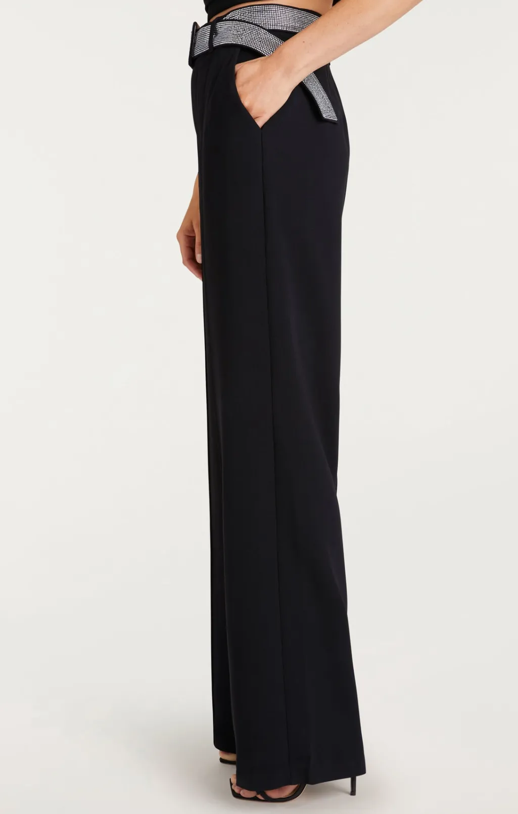 Cinq à Sept Heatset Belt Ester Pant Black