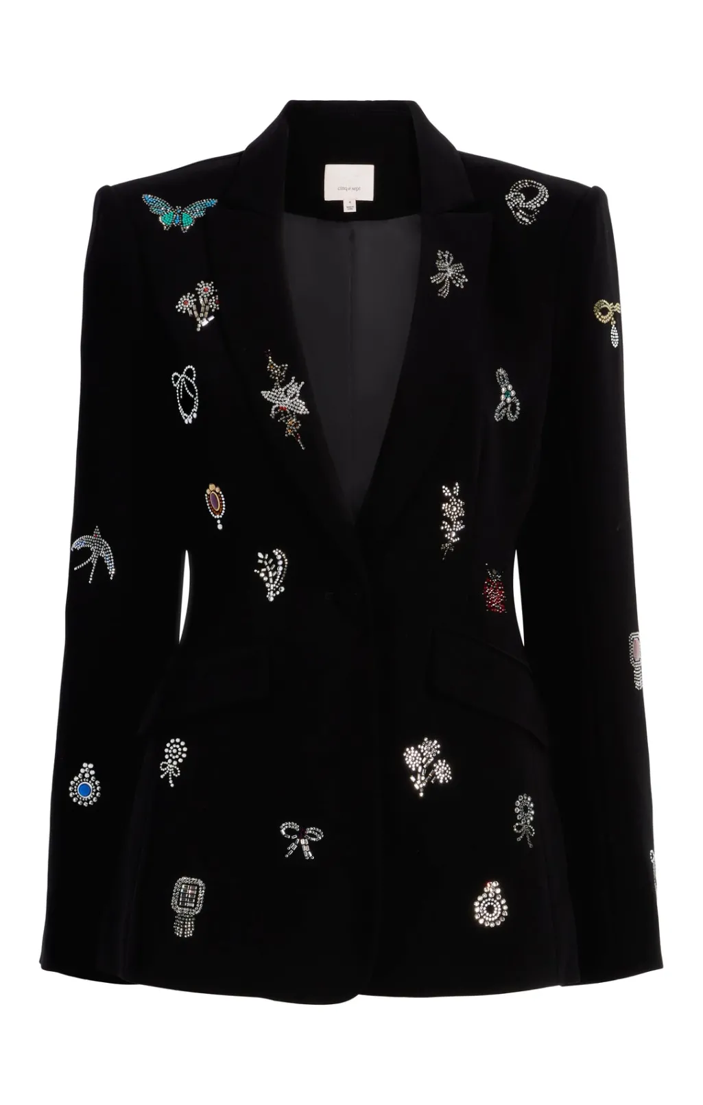 Cinq à Sept Heatset Brooches Embellished Cheyenne Blazer BlackMulti Best