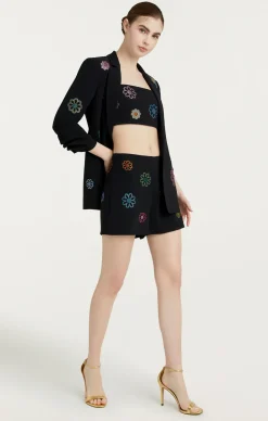 Cinq à Sept Heatset Daisies Alissa Short Black Discount