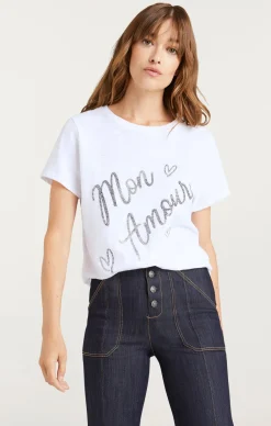 Cinq à Sept Heatset Mon Amour Tee White/Black Discount