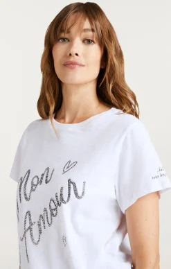 Cinq à Sept Heatset Mon Amour Tee White/Black Discount