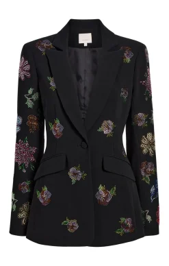 Cinq à Sept Heatset Pansy Garden Cheyenne Blazer Black/multi Outlet