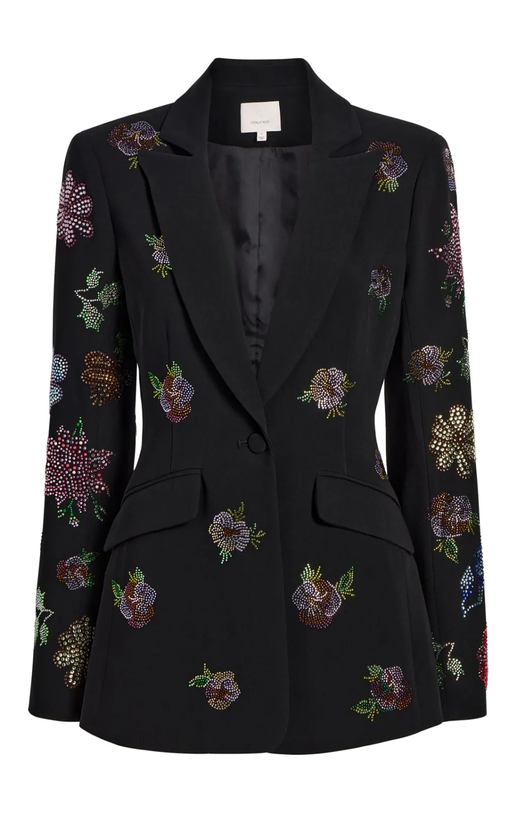 Cinq à Sept Heatset Pansy Garden Cheyenne Blazer Black/multi Outlet