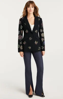 Cinq à Sept Heatset Pansy Garden Cheyenne Blazer Black/multi Outlet
