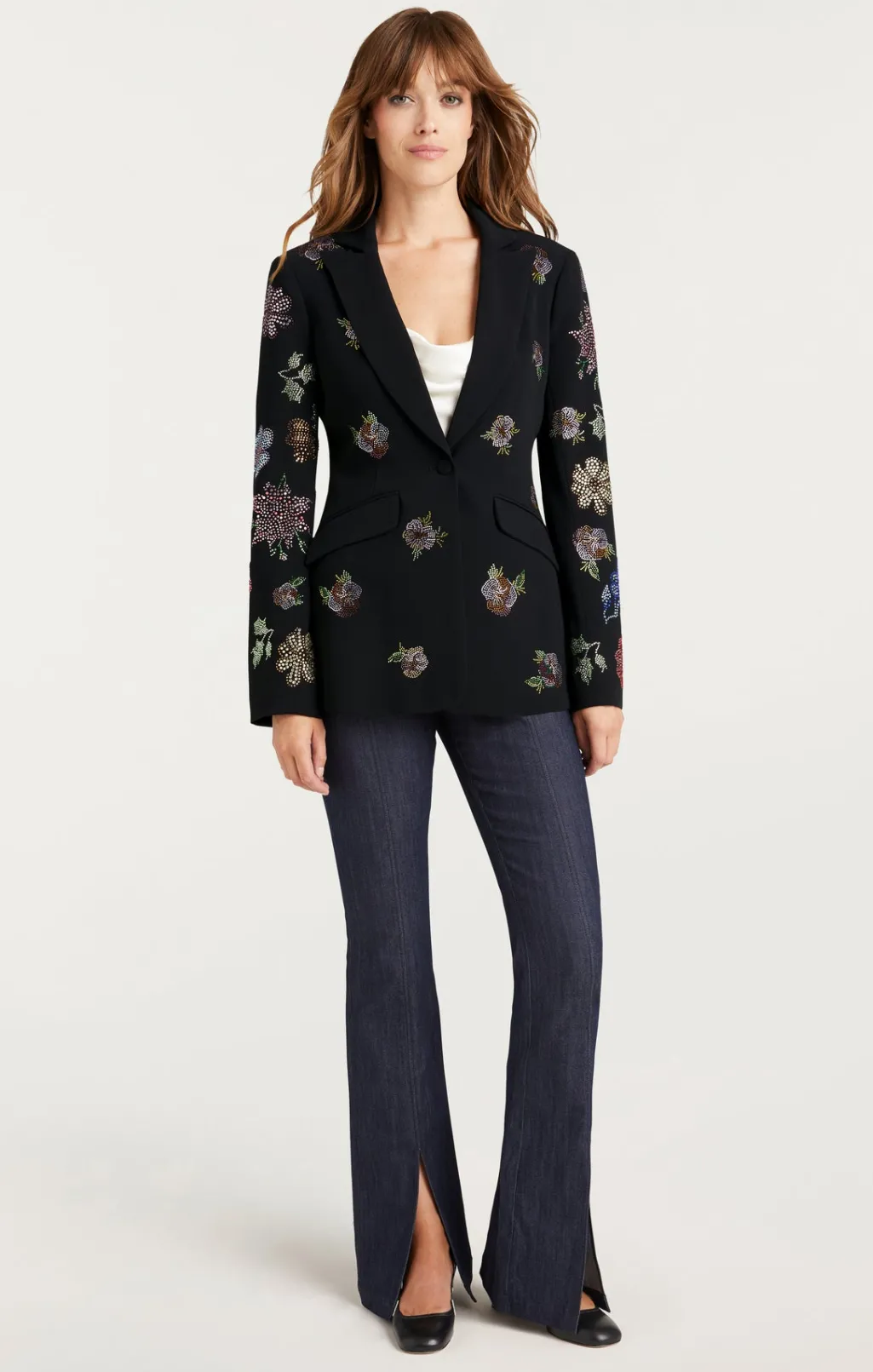 Cinq à Sept Heatset Pansy Garden Cheyenne Blazer Black/multi Outlet