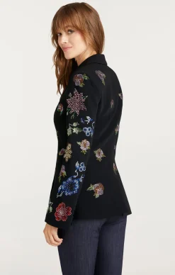 Cinq à Sept Heatset Pansy Garden Cheyenne Blazer Black/multi Outlet