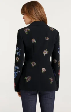 Cinq à Sept Heatset Pansy Garden Cheyenne Blazer Black/multi Outlet