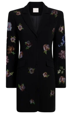 Cinq à Sept Heatset Pansy Garden Long Sleeve Joel Dress Black/Multi Outlet