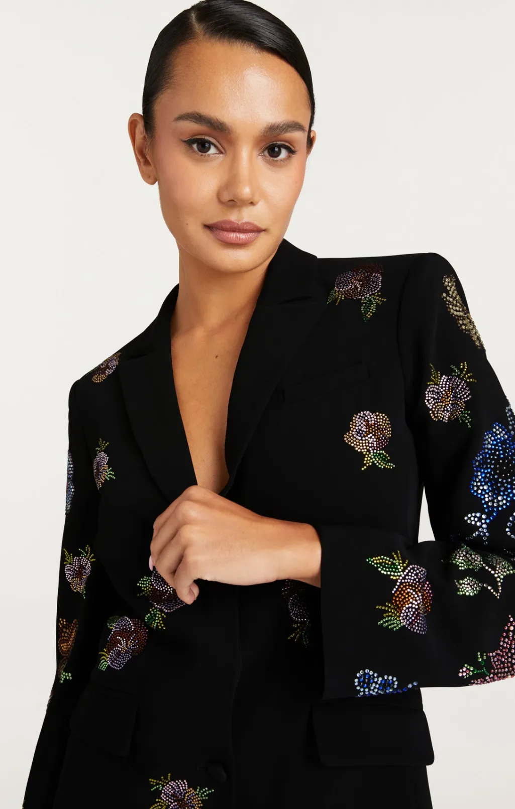Cinq à Sept Heatset Pansy Garden Long Sleeve Joel Dress Black/Multi Outlet