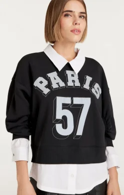 Cinq à Sept Heatset Paris 57 Justina Pullover Black/White Best