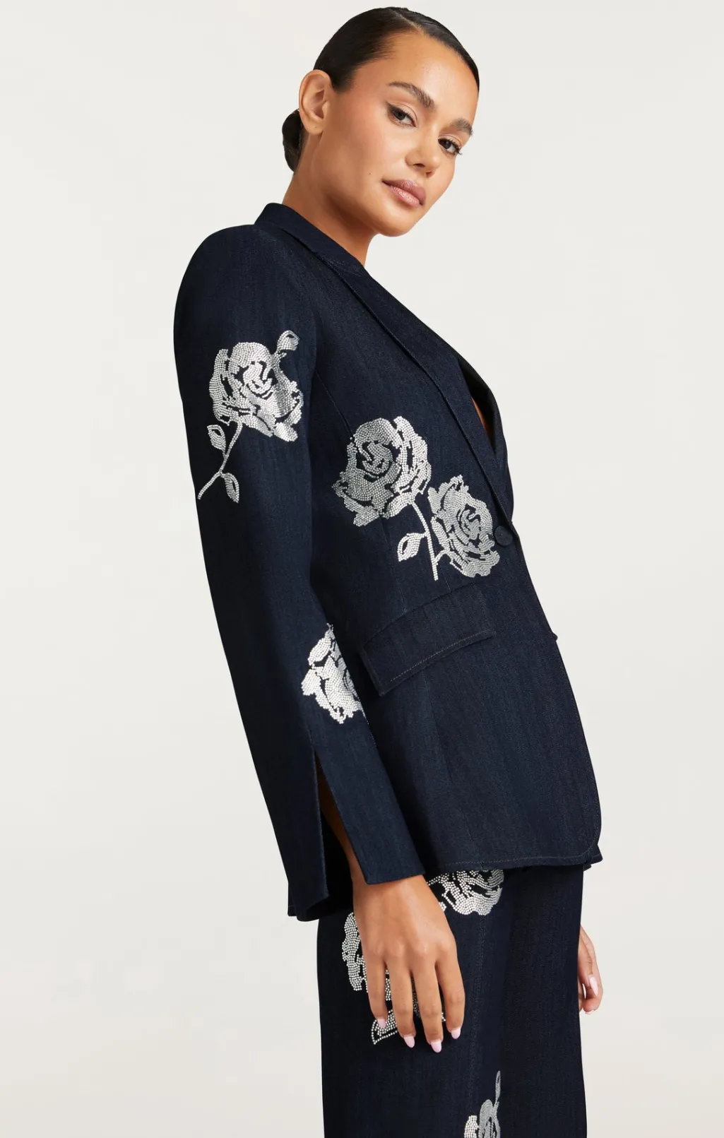 Cinq à Sept Heatset Roses Cheyenne Blazer Indigo Hot