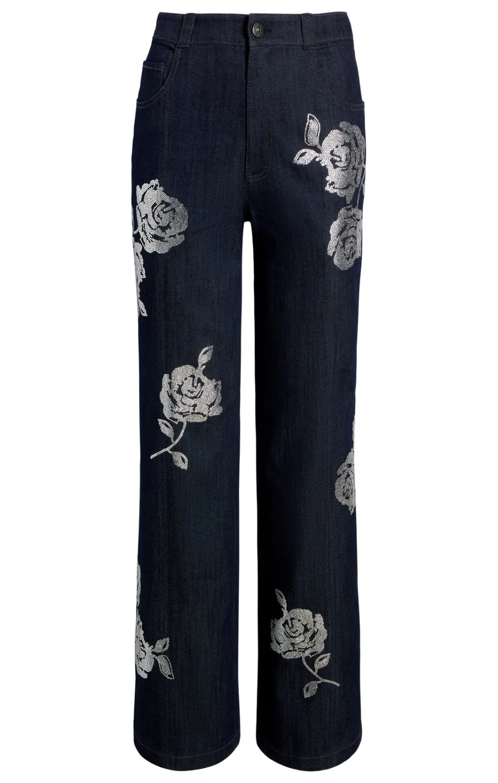 Cinq à Sept Heatset Roses Francine Pant Indigo New