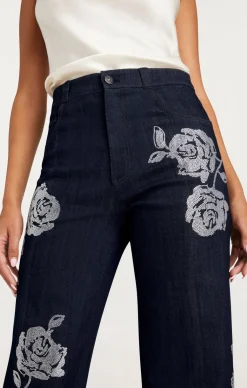 Cinq à Sept Heatset Roses Francine Pant Indigo New