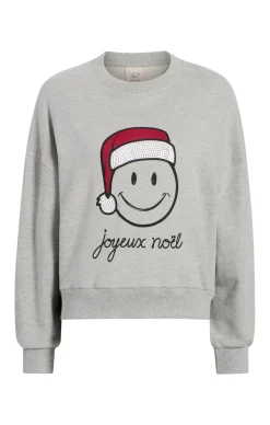 Cinq à Sept Heatset Smiley Joyeux Brandy Pullover HeatherGrey/Black Hot