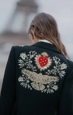 Cinq à Sept Heritage Patch Cheyenne Blazer BlackMulti Hot