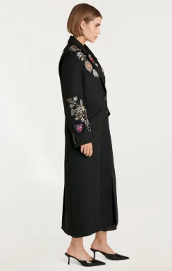 Cinq à Sept Heritage Patch Gravis Coat BlackMulti Discount