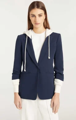Cinq à Sept Hooded Khloe Blazer Navy/Ivory Hot