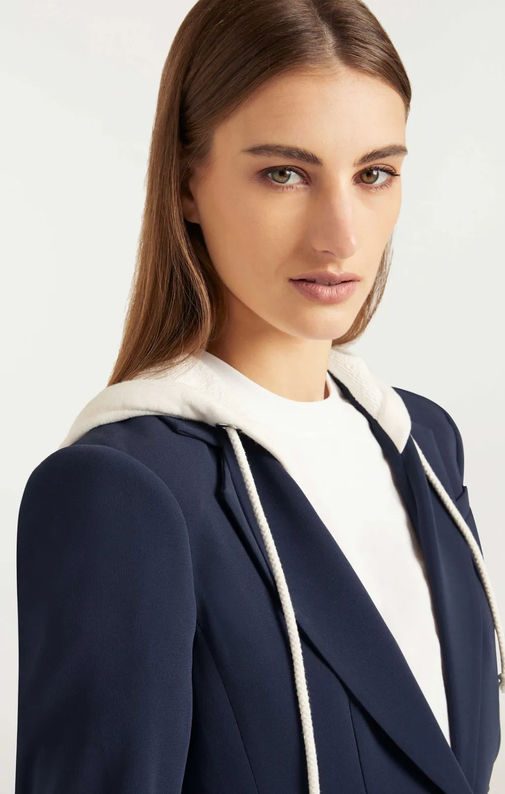 Cinq à Sept Hooded Khloe Blazer Navy/Ivory Hot