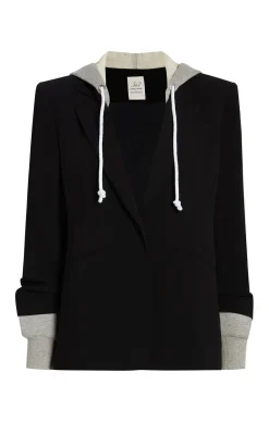 Cinq à Sept Hooded Khloe Blazer Black/HeatherGrey Hot
