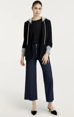 Cinq à Sept Hooded Khloe Blazer Black/HeatherGrey Hot