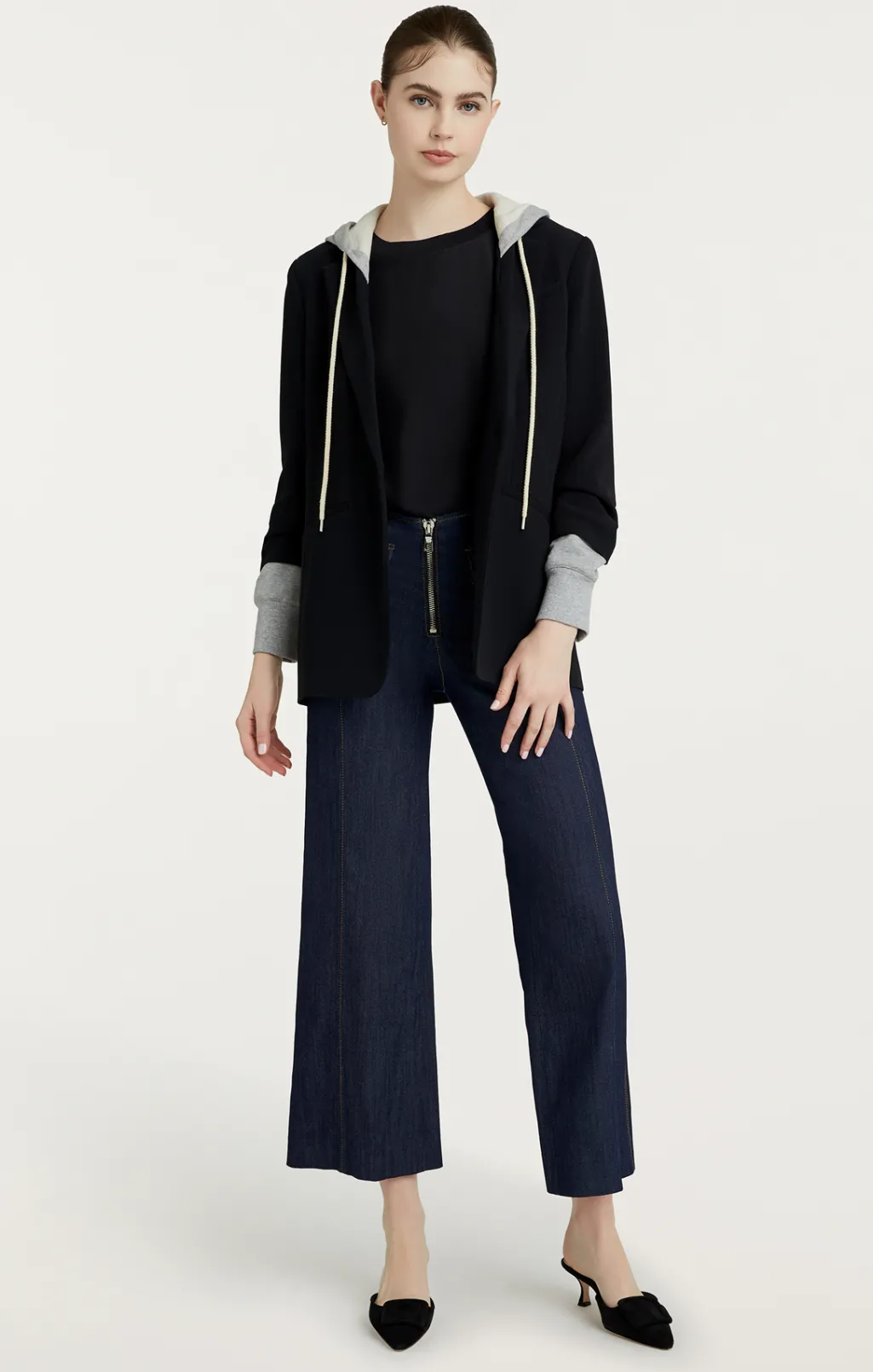 Cinq à Sept Hooded Khloe Blazer Black/HeatherGrey Hot