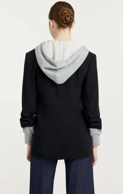 Cinq à Sept Hooded Khloe Blazer Black/HeatherGrey Hot