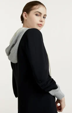 Cinq à Sept Hooded Khloe Blazer Black/HeatherGrey Hot