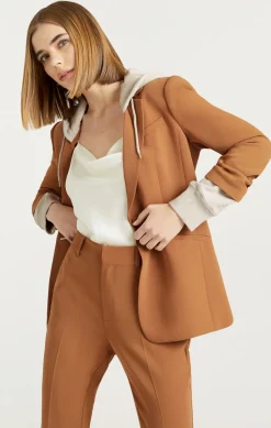 Cinq à Sept Hooded Khloe Blazer Cinnamon/Oatmeal Best