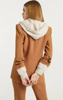 Cinq à Sept Hooded Khloe Blazer Cinnamon/Oatmeal Best