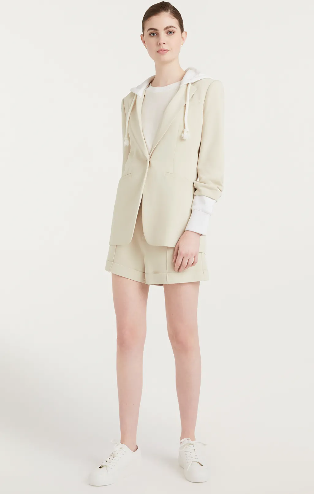 Cinq à Sept Hooded Khloe Blazer Plaster/white Best