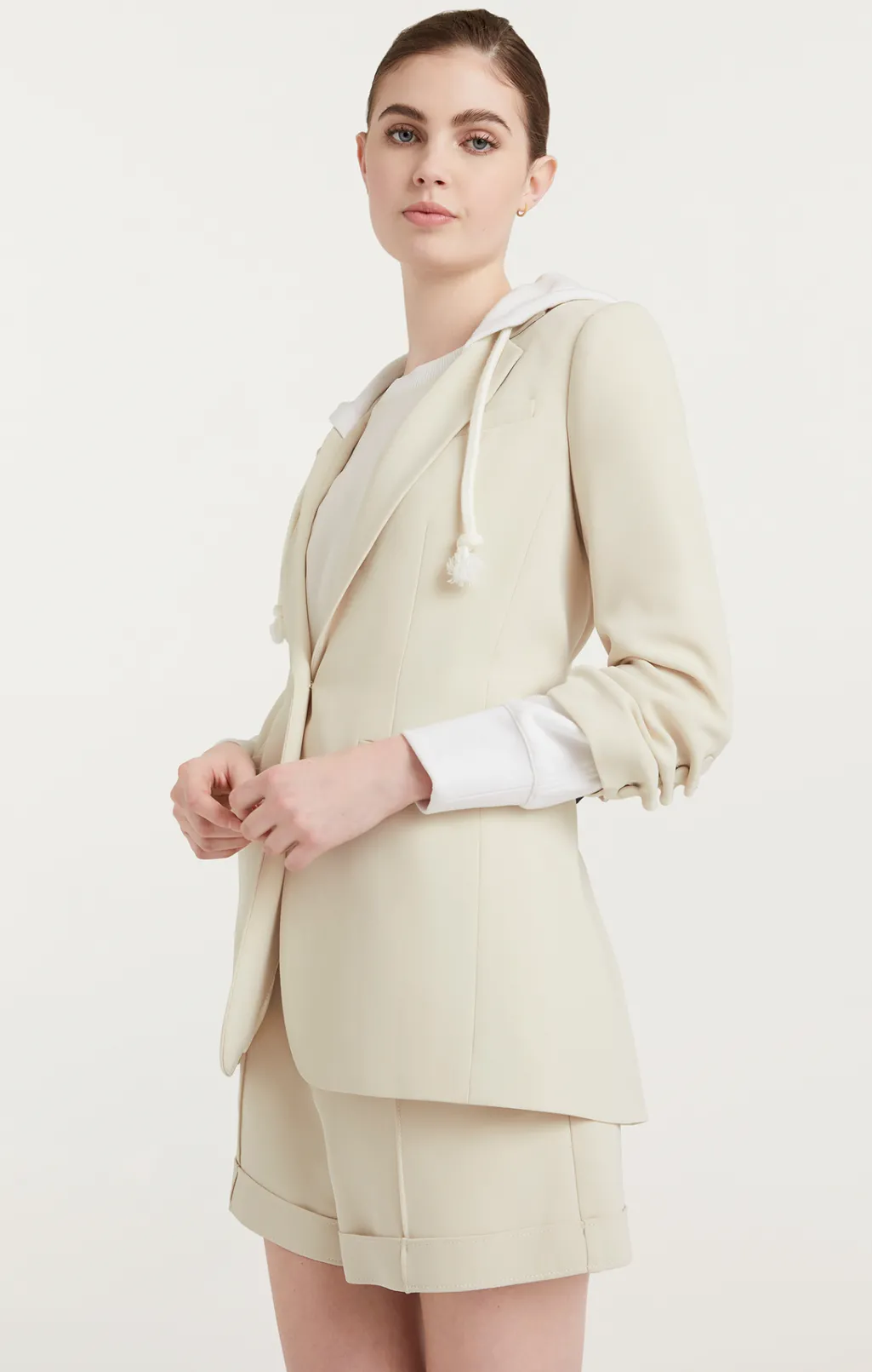 Cinq à Sept Hooded Khloe Blazer Plaster/white Best