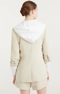 Cinq à Sept Hooded Khloe Blazer Plaster/white Best